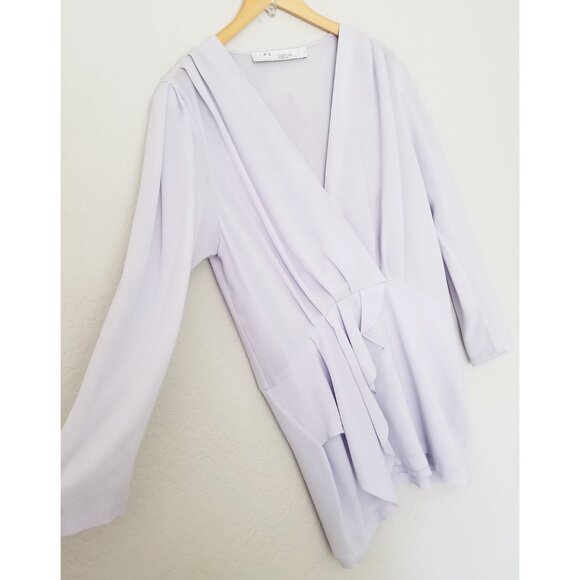 IRO Oak Dress Size 12 Light Purple Lavender Lilac Ruffle Surplice V Neck $400 - Picture 16 of 16